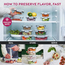 25-Piece Vacuum Seal Glass Food Storage Containers with Hand Pump