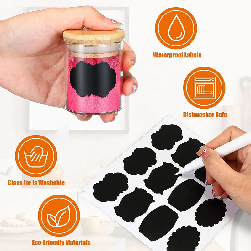 Glass Spice Jars with Bamboo Lids