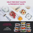 25-Piece Vacuum Seal Glass Food Storage Containers with Hand Pump