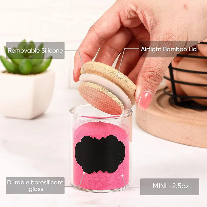 Glass Spice Jars with Bamboo Lids