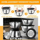 17pcs, Stainless Steel Mixing Bowl Set