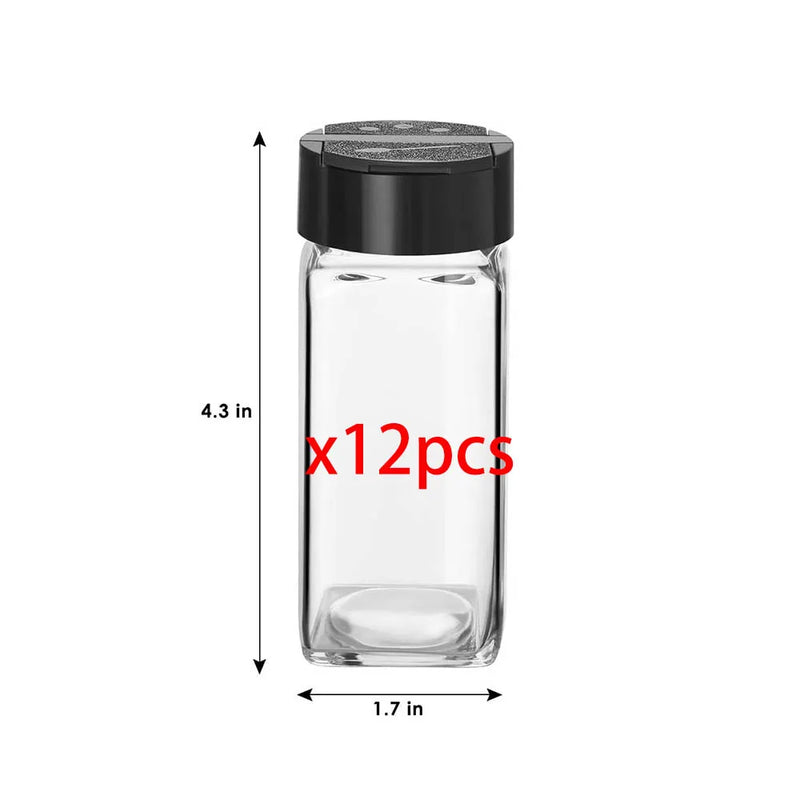 4oz Glass Spice Jars with Labels – Organized & Fresh Spice Storage
