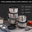 1Pcs Mixing Bowls with Lids and Non Slip Bases Stainless Steel