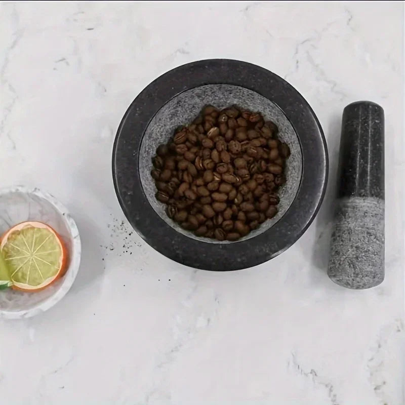 Polished Granite Mortar And Pestle