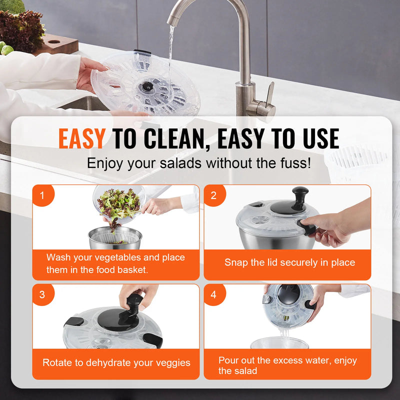 VEVOR Stainless Steel Salad Spinner