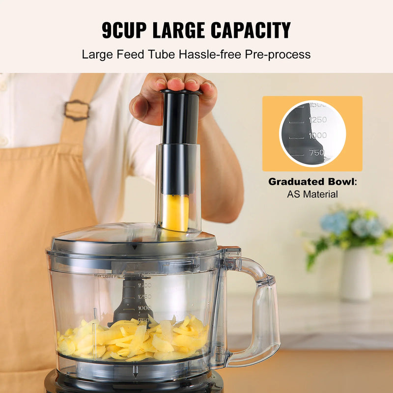 9-Cup Manual Food Processor for Effortless Chopping