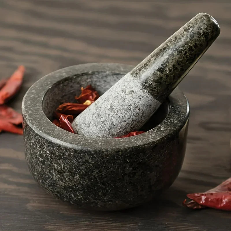 Polished Granite Mortar And Pestle