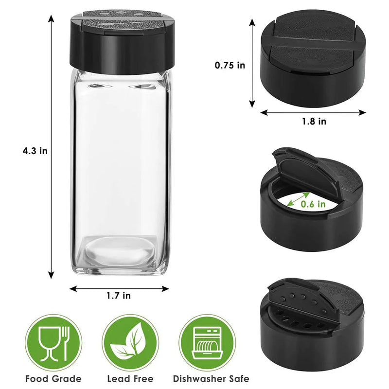 4oz Glass Spice Jars with Labels – Organized & Fresh Spice Storage