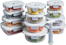 25-Piece Vacuum Seal Glass Food Storage Containers with Hand Pump