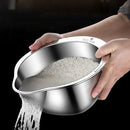 Stainless Steel Rice Washer Strainer Bowl